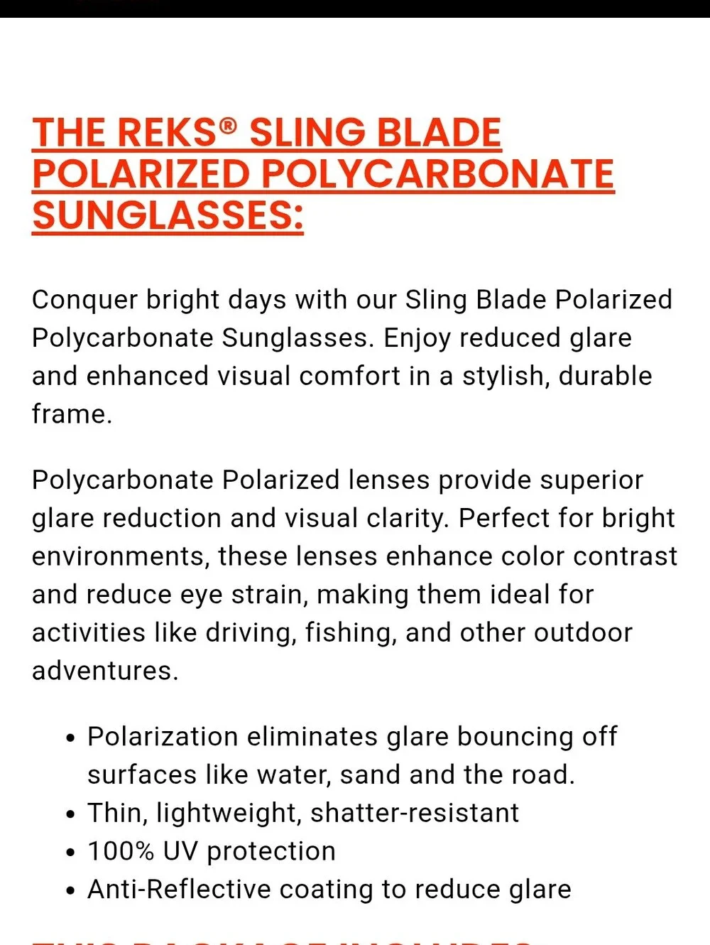 REKS Sport Sunglasses with Smoke Lenses